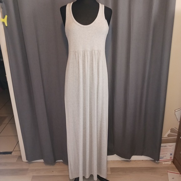 LOFT Beach Dresses & Skirts - LOFT Beach Heather Grey Racerback Empire Waist Jersey Knit Maxi Dress M